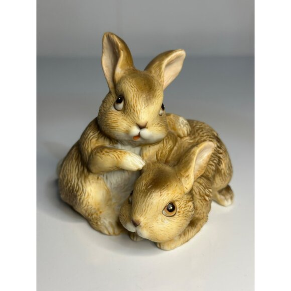 VTG 1978 HOMCO Bunny Rabbit 3.5 Forest Figurine Decor Porcelain Cute - Picture 1 of 7